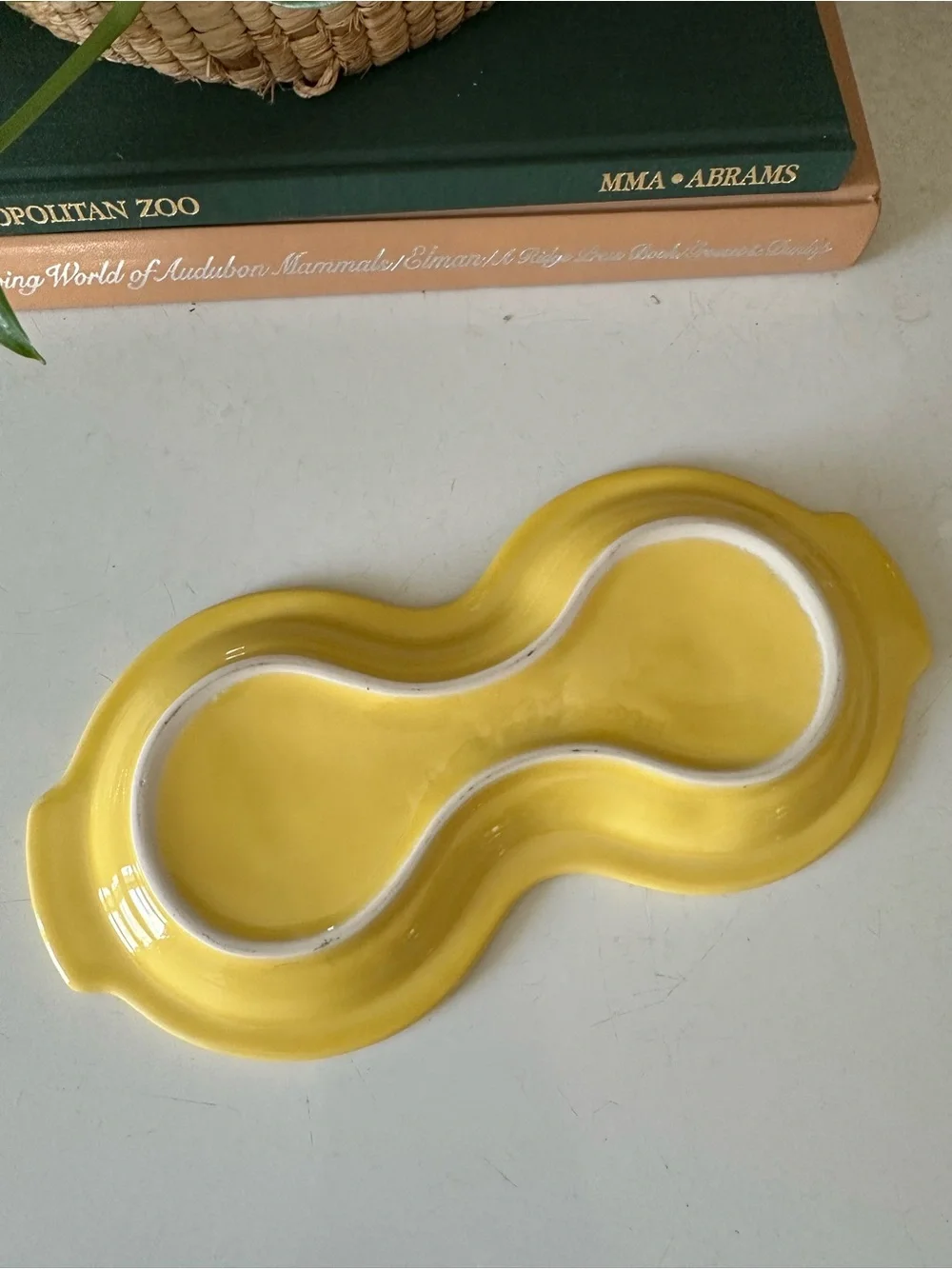 Fiestaware Yellow Sugar and Creamer Tray Holder Vintage